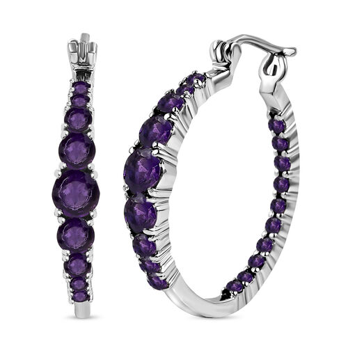 Afrikanische Amethyst Ohrringe, Edelstahl, ca. 3.12 ct image number 0