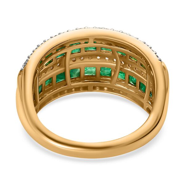 AAA Kagem sambischer Smaragd und Zirkon-Ring - 2,25 ct. image number 6