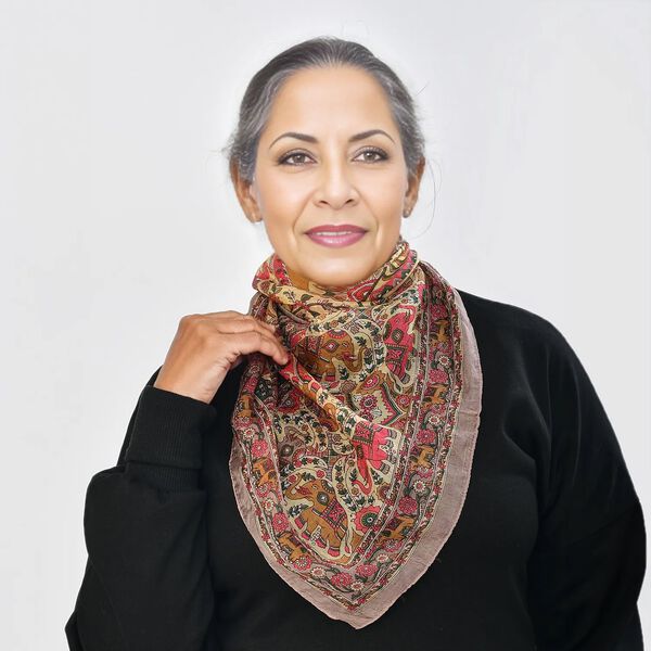 Seiden Schal, orange image number 2