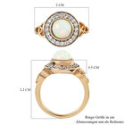 Natürlicher, äthiopischer Opal und Zirkon-Ring, 925 Silber Gelbgold Vermeil  ca. 1,41 ct image number 5