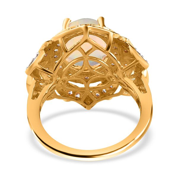 Natürlicher, äthiopischer Welo Opal und Zirkon-Ring - 4,61 ct. image number 6