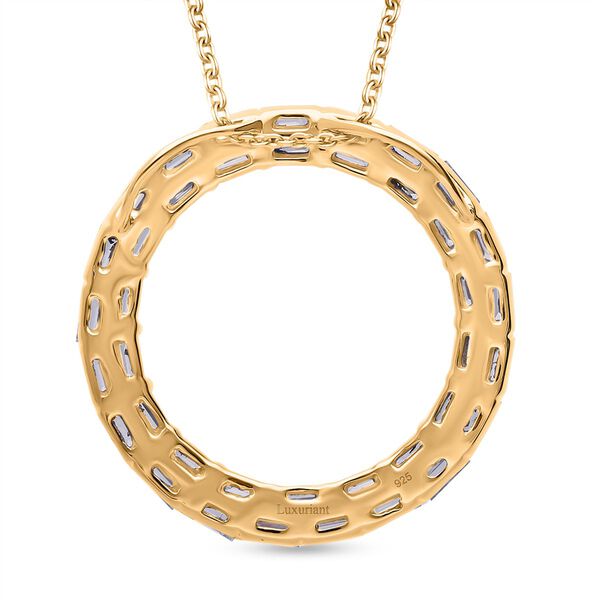 LUXURIANT SGL zertifizierter SI-GH Labor Diamant Anh&auml;nger mit 50cm Kette, 925 Silber 750 Gelbgold Vermeil - 2 ct. image number 4