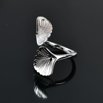 GP Italian Garden Kollektion - Blatt- und blauer Saphir-Ring, 925 Silber rhodiniert