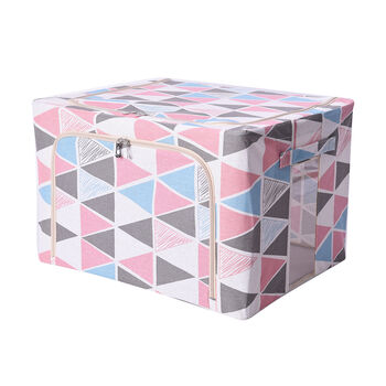 Aufbewahrungstasche Organizer mit Griff, Dreieckiges Muster, Wei&szlig; und Mehrfarbig