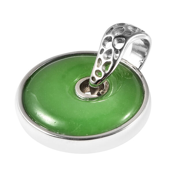 Gr&uuml;ne Jade Anh&auml;nger mit Kette c.a 45 cm 925 Silber rhodiniert ca. 8,95 ct image number 4