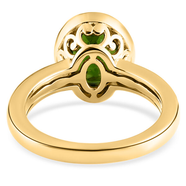 Nat&uuml;rlicher Chromdiopsid-Ring, 925 Silber Gelbgold Vermeil  ca. 1,76 ct image number 6