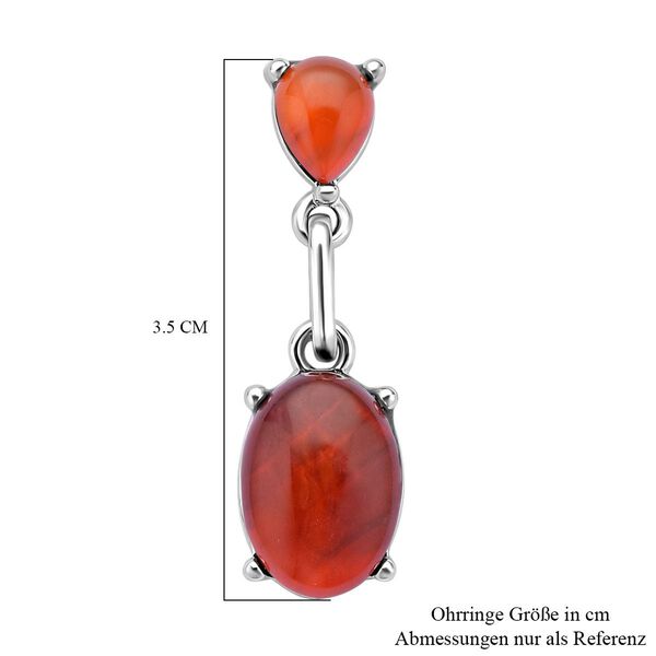 Rote Achat Ohrringe, silberfarben ca. 25.00 ct image number 5