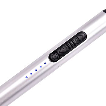 Elektrisches, wiederaufladbares Stabfeuerzeug mit flexiblem Hals, Silber