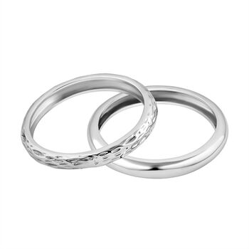 Royal Bali Kollektion- 2er Set geh&auml;mmerte strukturierte Ringe