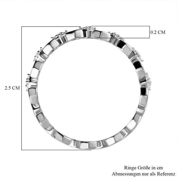 Weißer Diamant Ring, 925 Silber platiniert - 0,14 ct. image number 2
