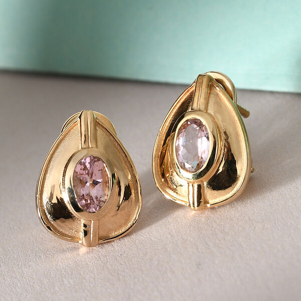 Rosa Turmalin Solitär-Ohrstecker in Silber image number 2