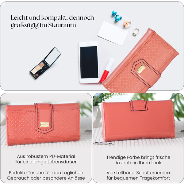 Crossbody Tasche, 10 Kartenf&auml;cher, Wassermelonenrot image number 4