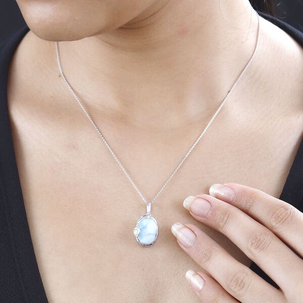 AA Larimar und himmelblauer Topas-Anh&auml;nger - 7,45 ct. image number 3