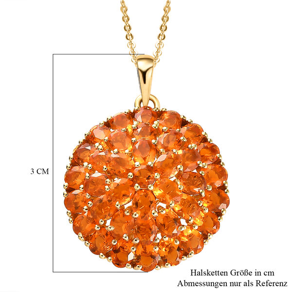 Salamanca Feueropal-Anhänger mit Kette, ca. 50 cm, 925 Silber vergoldet ca. 4,02 ct image number 6