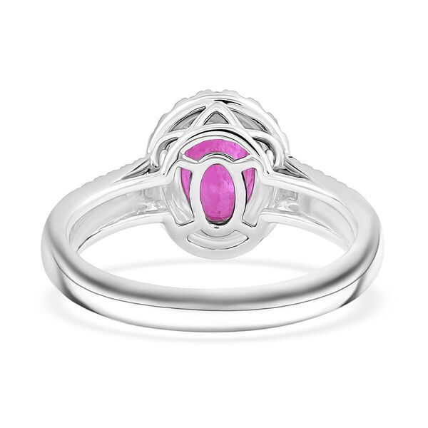 Rhapsody AAAA Natürlicher Mosambik-Rubin, Weißer Diamant Ring 950 Platin (Größe 16.50) ca. 2,15 ct image number 4