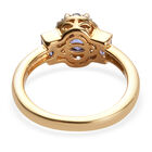 AA Tansanit und Zirkon-Ring, 925 Silber 585 Gelb Vermeil (Größe 16.00) ca. 1,41 ct image number 5