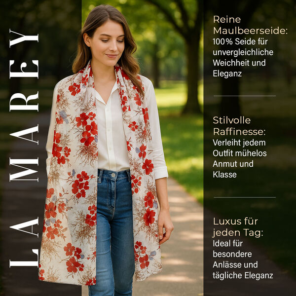 Chaos by Elsie Multicolor Kroko-Pr&auml;gung Echtleder Crossbody Tasche mit RFID-Schutz und Mini-Taschenlampe und LA MAREY Schal aus 100 % Maulbeerseide image number 13