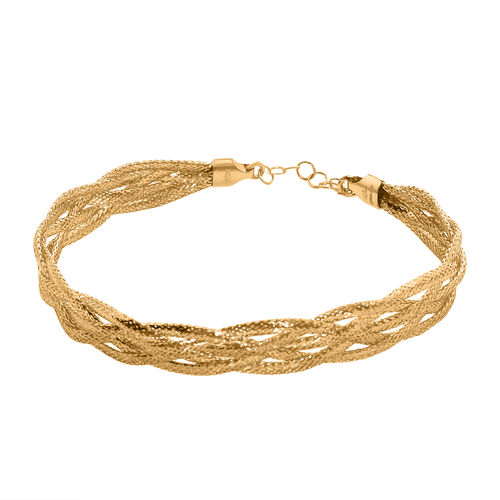 GORINI GIOIELLI Geflochtenes Armband ca. 18 cm+ 2.5 cm Extender, 585 Gelbgold ca. 2,70g image number 0