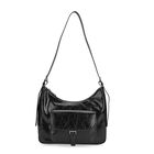 "Life style Color:Black /Profile:Genunie Leather crossbody bag wall(exterior):Genunie Leather Lining(interior): polyester; Pockets(exterior):Zipped-1,pocket-1; Pockets(interior):zipped-1,slid-1 Measurement:28.5*9*25cm shoulder strap:110cm "
