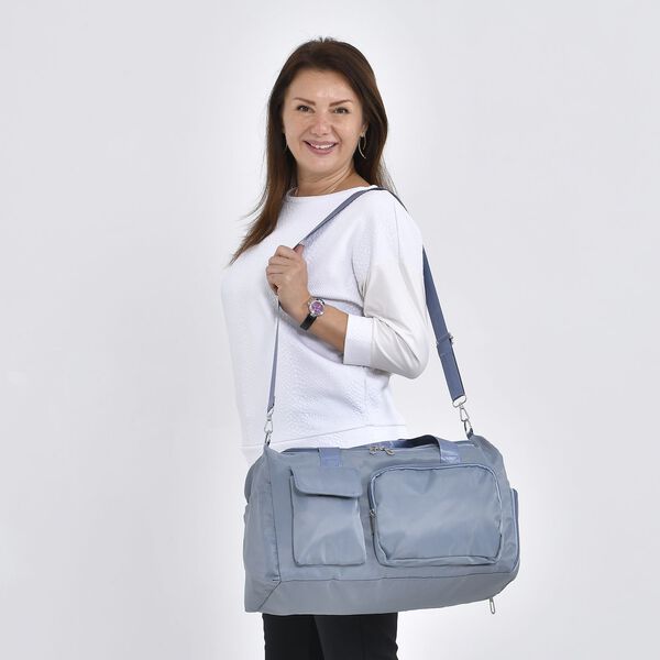 Reisetasche mit vielen F&auml;chern aus wasserfestem Nylon, blau image number 2