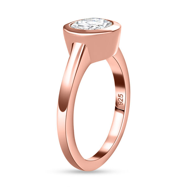 Moissanit Ring, 925 Silber 750 Ros&eacute;gold Vermeil - 1,19 ct. image number 5
