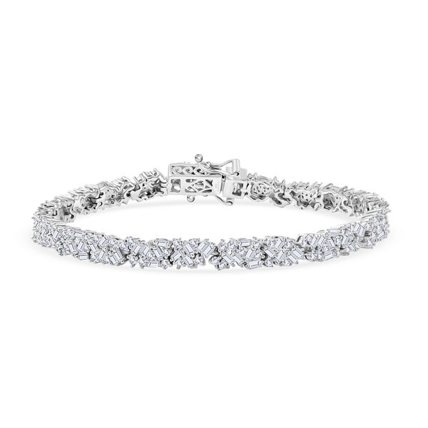 LUXURIANT DIAMOND - Lab Grown Diamant SI-GH Armband ca. 18.5 cm 925 Silber Rhodiniert (10-15 Werktage Lieferzeit) ca. 4.00 ct