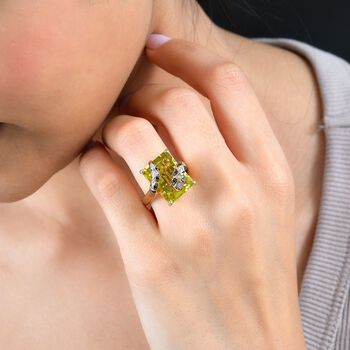 GP Italian Garden Kollektion - Ouro Verde Quarz, Zirkon, schwarzer Spinell und Kanchanaburi blauer Saphir-Ring - 11,66 ct.