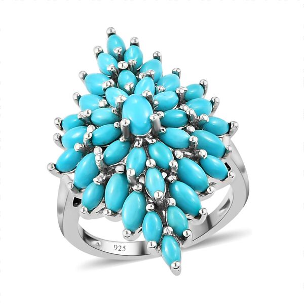 Amerikanischer, nat&uuml;rlicher Sleeping Beauty T&uuml;rkis-Ring, 925 Silber platiniert  ca. 3,61 ct image number 4