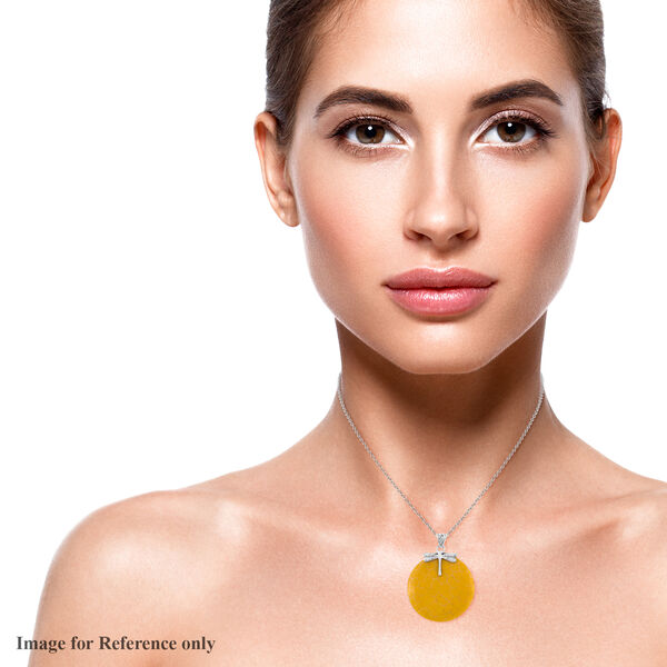 Royal Bali Kollektion - gelber Korallen-Anh&auml;nger, 925 Silber image number 3