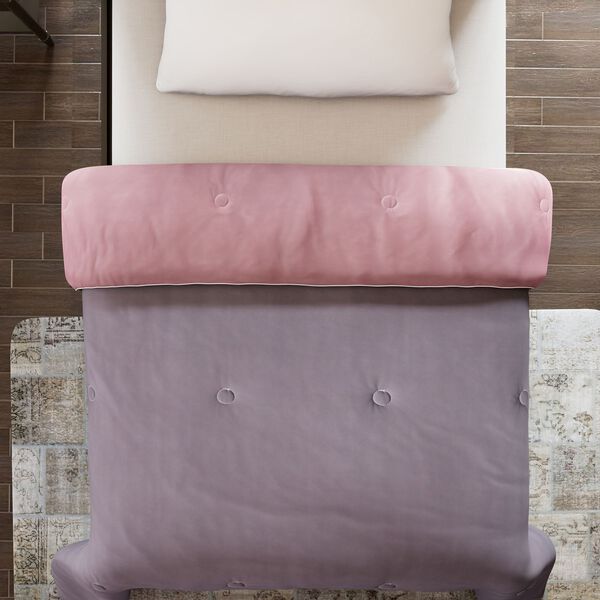 Serenity Night Wende-Kühlsteppdecke, Zwei-Ton, 135×200cm, Dunkelgrau und Rosa image number 3