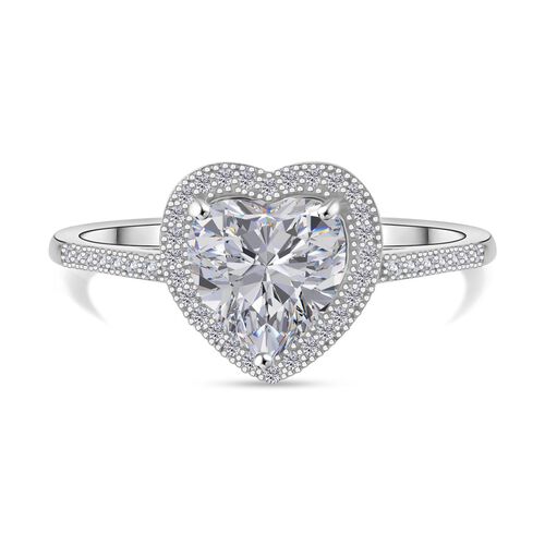 LUSTRO STELLA - Weißer Zirkonia Ring 925 Silber rhodiniert (Größe 20.00) image number 0