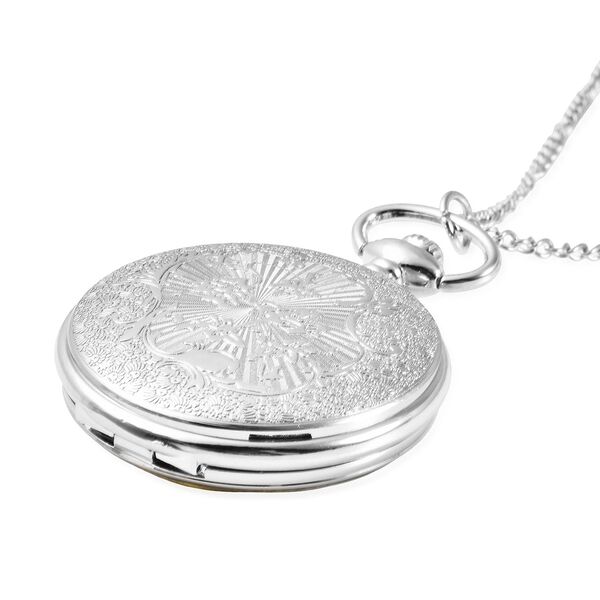 STRADA Taschenuhr mit 79cm Kette im L&ouml;we und L&ouml;wenbaby Motiv, Japanisches Uhrwerk image number 5