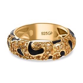 GP Trionfo Leopard Kollektion - AA Citrin Ring 925 Silber 750 Gelbgold Vermeil (Größe 18.00) ca. 0.88 ct