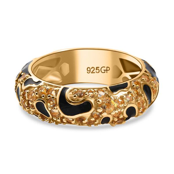 GP Trionfo Leopard Kollektion - AA Citrin Ring 925 Silber 750 Gelbgold Vermeil (Gr&ouml;&szlig;e 18.00) ca. 0.88 ct