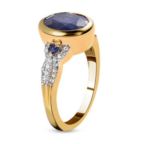 Masoala Saphir-Ring, 925 Silber vergoldet  ca. 4,41 ct image number 5