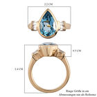 Schweizer Blautopas und Zirkon Ring 925 Silber vergoldet  ca. 3,90 ct image number 6