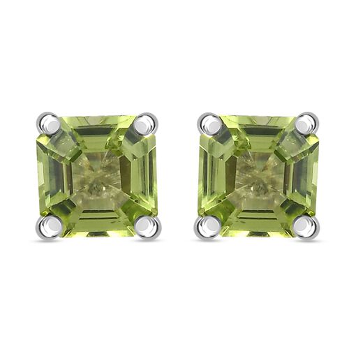 Natürlicher Peridot-Ohrstecker, 925 Silber platiniert, ca. 1,14 ct image number 0