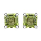 Natürlicher Peridot-Ohrstecker, 925 Silber platiniert, ca. 1,14 ct