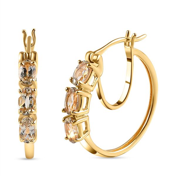 AAA Turkizit-Creolen, 925 Silber Gelbgold Vermeil ca. 1.60 ct image number 0