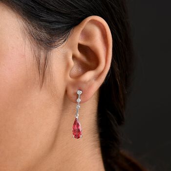 D'Joy Labor Padparadscha Saphir und Zirkon Ohrringe - 7,10 ct.