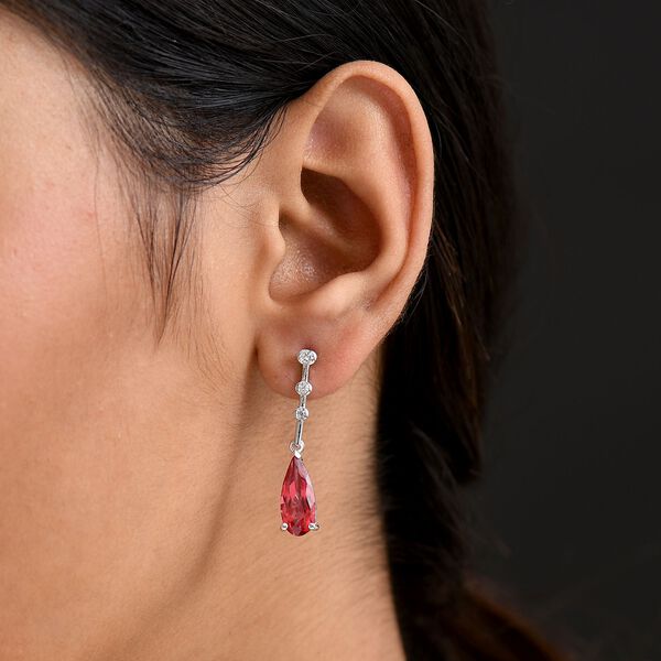 D'Joy Labor Padparadscha Saphir und Zirkon Ohrringe - 7,10 ct. image number 3