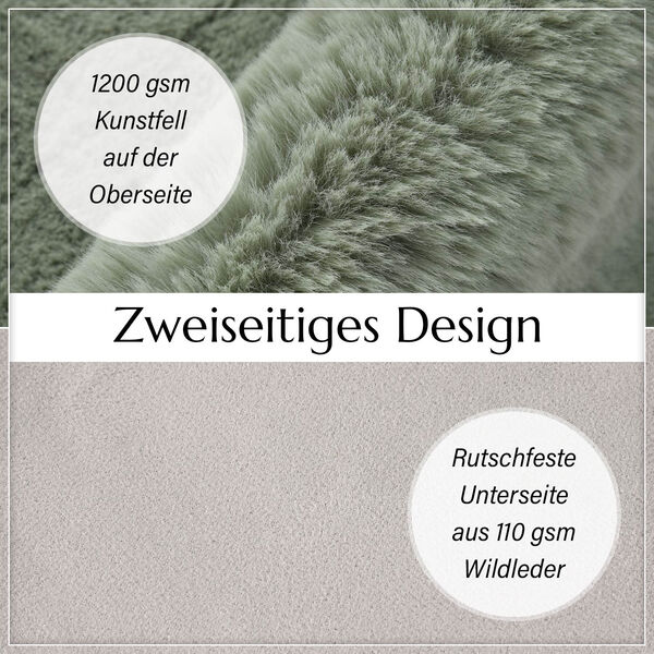 Luxury Edition: Supersoft Kunstfell Teppich, 160x230 cm, 1200 GSM, Blaugr&uuml;n image number 2