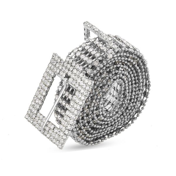 Kristallg&uuml;rtel, L120cm, silberfarben