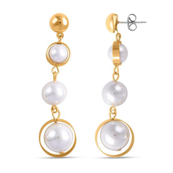 Wei&szlig;e Muschelkernperlen-Ohrringe - 35 ct. image number 4