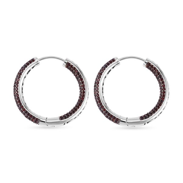 Rote Granat-Inside-Out-Creolen - 3,80 ct. image number 4