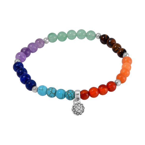 3er Set - Mehrfarbiges Edelsteine Charm Armband, Schwarz oxidiert, ca. 305.00 ct image number 3