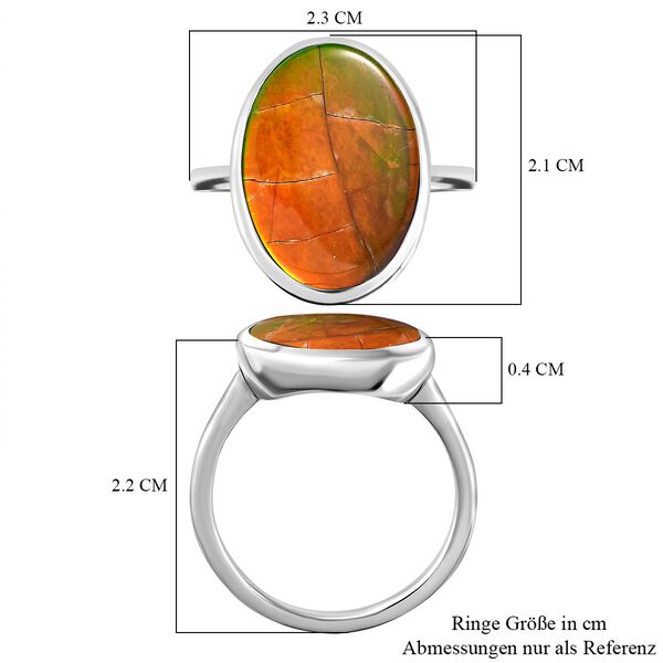 Kanadischer Ammolit-Ring, 925 Silber platiniert  ca. 6,74 ct image number 7