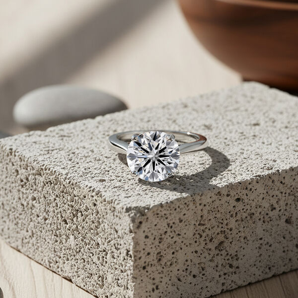 GRA zertifiziert Moissanit Ring 925 Silber rhodiniert (Gr&ouml;&szlig;e 18.00) ca. 5.50 ct image number 1