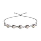 Italienische Kamee Armband aus Conch-Muschel, Messing, 19 cm, Silbefarben