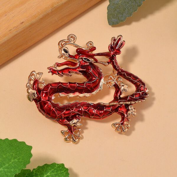 Emaillierte Drachen-Brosche image number 1